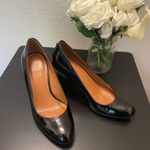 Coach patent wedges